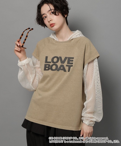 niko and...(ニコアンド)の「【LOVEBOAT(ラブボート)】コラボスプレーTシャツ(Tシャツ/カットソー・レディース・モカ/チャコール・MEDIUM/LARGE)」の12枚目の写真