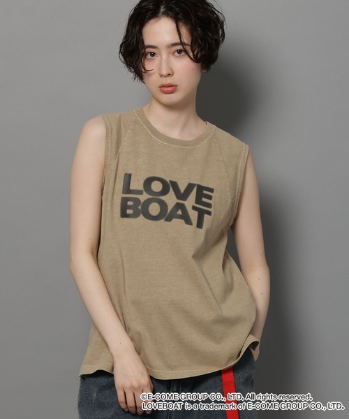 niko and...(ニコアンド)の「【LOVEBOAT(ラブボート)】コラボスプレーTシャツ(Tシャツ/カットソー・レディース・モカ/チャコール・MEDIUM/LARGE)」の16枚目の写真
