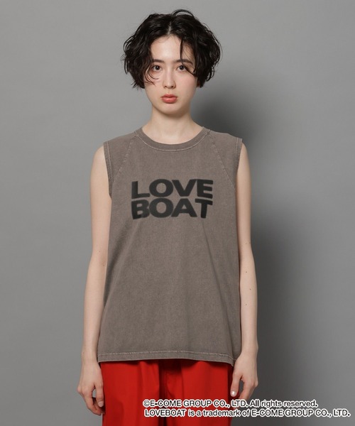 niko and...(ニコアンド)の「【LOVEBOAT(ラブボート)】コラボスプレーTシャツ(Tシャツ/カットソー・レディース・モカ/チャコール・MEDIUM/LARGE)」の18枚目の写真