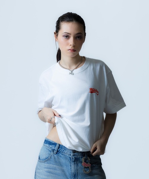 X-girl SPORTS(エックスガールスポーツ)の「ALB L WE FAN GOODS S/S TEE/アルビレックス新潟レディース(Tシャツ/カットソー・メンズ・ホワイト/オレンジ・MEDIUM/LARGE/SMALL/X-LARGE)」の5枚目の写真