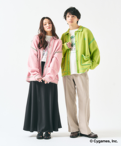 417 EDIFICE(フォーワンセブンエディフィス)の「【ウマ娘 × 417 EDIFICE】 Hand stitch KNIT(ニット/セーター・メンズ・ピンク/イエロー・X-LARGE/LARGE/MEDIUM/SMALL)」の5枚目の写真