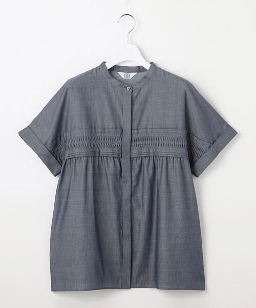 J.PRESS(ジェイプレス)の「シアーデニム フレンチスリーブ ブラウス(シャツ/ブラウス・レディース・ダルブルー系・T13/T15)」の5枚目の写真