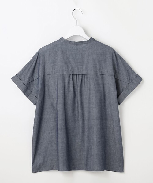 J.PRESS(ジェイプレス)の「シアーデニム フレンチスリーブ ブラウス(シャツ/ブラウス・レディース・ダルブルー系・T13/T15)」の6枚目の写真