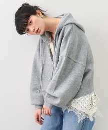 NOGLE（ノグル）の「【NOGLE/ノグル】ウール混ダブルZIPドルマンニットパーカー（パーカー）」