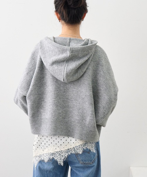 NOGLE(ノグル)の「【NOGLE/ノグル】ウール混ダブルZIPドルマンニットパーカー(パーカー・レディース・グレー/ブラウン/ブラック/ネイビー/ホワイト/レッド/ライトグレー・FREE)」の22枚目の写真