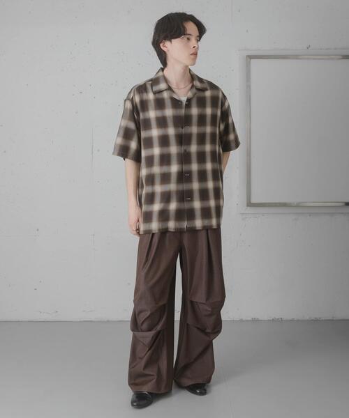 SENSE OF PLACE by URBAN RESEARCH(センスオブプレイスバイアーバンリサーチ)の「オンブレーチェックオープンカラーショートスリーブシャツ(シャツ/ブラウス・メンズ・ブラック/ブラウン/ブルー・LARGE/MEDIUM)」の8枚目の写真
