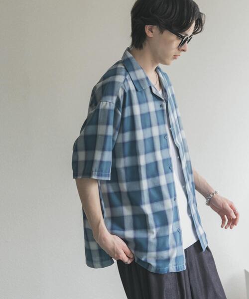 SENSE OF PLACE by URBAN RESEARCH(センスオブプレイスバイアーバンリサーチ)の「オンブレーチェックオープンカラーショートスリーブシャツ(シャツ/ブラウス・メンズ・ブラック/ブラウン/ブルー・LARGE/MEDIUM)」の19枚目の写真