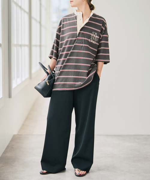 Spick & Span(スピックアンドスパン)の「melple / メイプル Seaview Rugger Shirt(Tシャツ/カットソー・レディース・サックスブルー/ブラック・SMALL)」の8枚目の写真