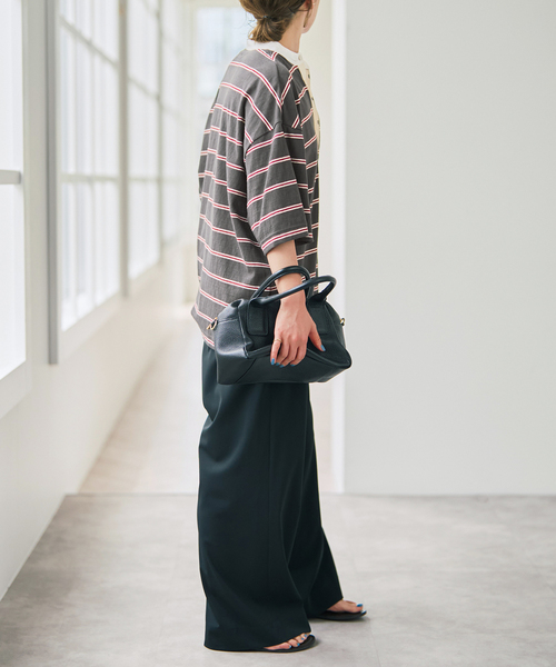 Spick & Span(スピックアンドスパン)の「melple / メイプル Seaview Rugger Shirt(Tシャツ/カットソー・レディース・サックスブルー/ブラック・SMALL)」の9枚目の写真