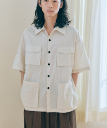 MALEN（マレン）の「ユニセックスサファリシャツジャケットクリーム（シャツ/ブラウス）」