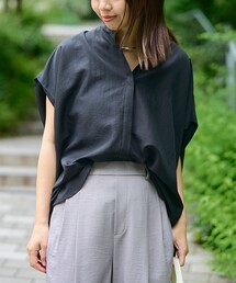 ポリエステルボイル タックバンドカラーシアーシャツ