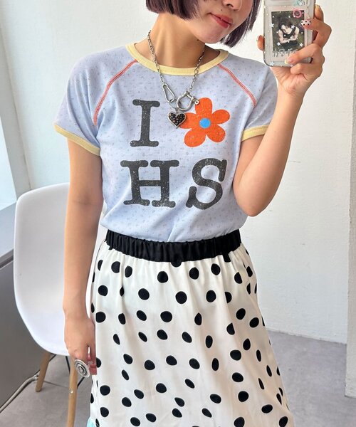 HELLO.SANFRANCISCO(ハローサンフランシスコ)の「【HELLO.SANFRANCISCO/ハローサンフランシスコ】サテンドットチュールミドルスカート(スカート・レディース・オレンジ/ブラウン/ホワイト・ONE SIZE)」の13枚目の写真