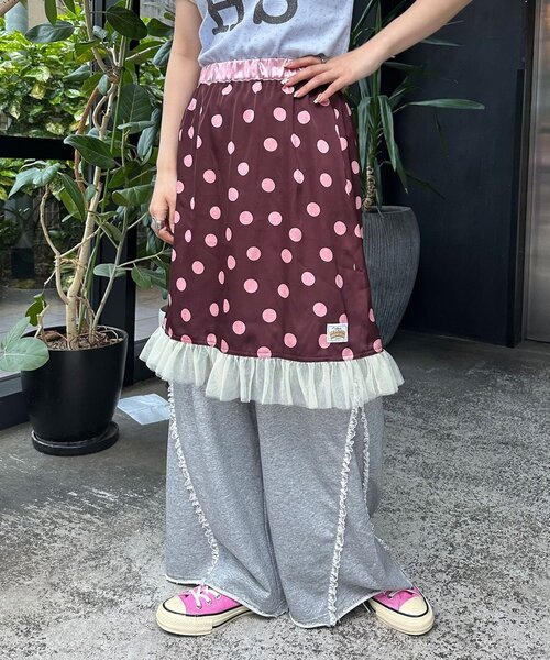 HELLO.SANFRANCISCO(ハローサンフランシスコ)の「【HELLO.SANFRANCISCO/ハローサンフランシスコ】サテンドットチュールミドルスカート(スカート・レディース・オレンジ/ブラウン/ホワイト・ONE SIZE)」の15枚目の写真