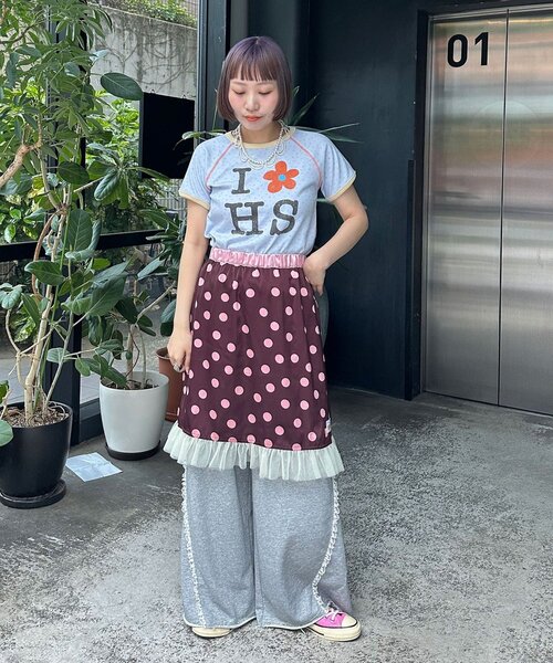 HELLO.SANFRANCISCO(ハローサンフランシスコ)の「【HELLO.SANFRANCISCO/ハローサンフランシスコ】サテンドットチュールミドルスカート(スカート・レディース・オレンジ/ブラウン/ホワイト・ONE SIZE)」の18枚目の写真