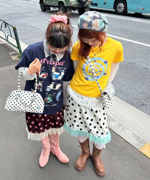 HELLO.SANFRANCISCO(ハローサンフランシスコ)の「【HELLO.SANFRANCISCO/ハローサンフランシスコ】サテンドットチュールミドルスカート(スカート・レディース・オレンジ/ブラウン/ホワイト・ONE SIZE)」の20枚目の写真