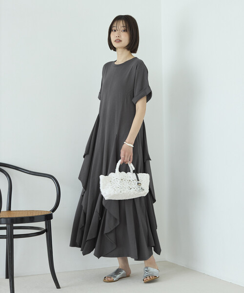 Firsthand(ファーストハンド)の「Firsthand/ファーストハンド オーガニックコットン ドレープフレア ワンピース(ワンピース・レディース・ブラック/チャコールグレー/ブラウン・FREE)」の11枚目の写真