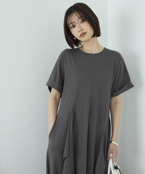 Firsthand(ファーストハンド)の「Firsthand/ファーストハンド オーガニックコットン ドレープフレア ワンピース(ワンピース・レディース・ブラック/チャコールグレー/ブラウン・FREE)」の19枚目の写真