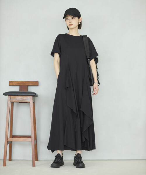 Firsthand(ファーストハンド)の「Firsthand/ファーストハンド オーガニックコットン ドレープフレア ワンピース(ワンピース・レディース・ブラック/チャコールグレー/ブラウン・FREE)」の8枚目の写真