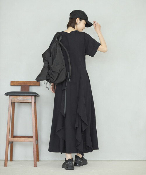 Firsthand(ファーストハンド)の「Firsthand/ファーストハンド オーガニックコットン ドレープフレア ワンピース(ワンピース・レディース・ブラック/チャコールグレー/ブラウン・FREE)」の12枚目の写真