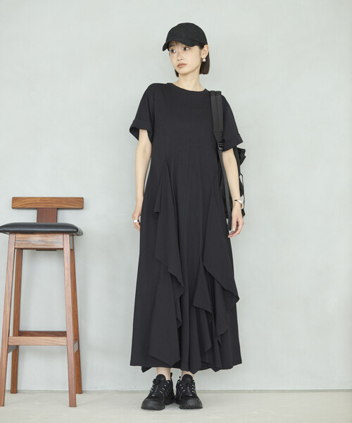 Firsthand(ファーストハンド)の「Firsthand/ファーストハンド オーガニックコットン ドレープフレア ワンピース(ワンピース・レディース・ブラック/チャコールグレー/ブラウン・FREE)」の16枚目の写真