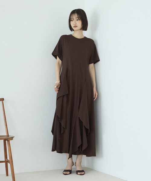 Firsthand(ファーストハンド)の「Firsthand/ファーストハンド オーガニックコットン ドレープフレア ワンピース(ワンピース・レディース・ブラック/チャコールグレー/ブラウン・FREE)」の22枚目の写真