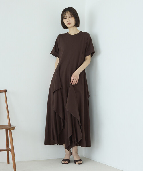 Firsthand(ファーストハンド)の「Firsthand/ファーストハンド オーガニックコットン ドレープフレア ワンピース(ワンピース・レディース・ブラック/チャコールグレー/ブラウン・FREE)」の21枚目の写真
