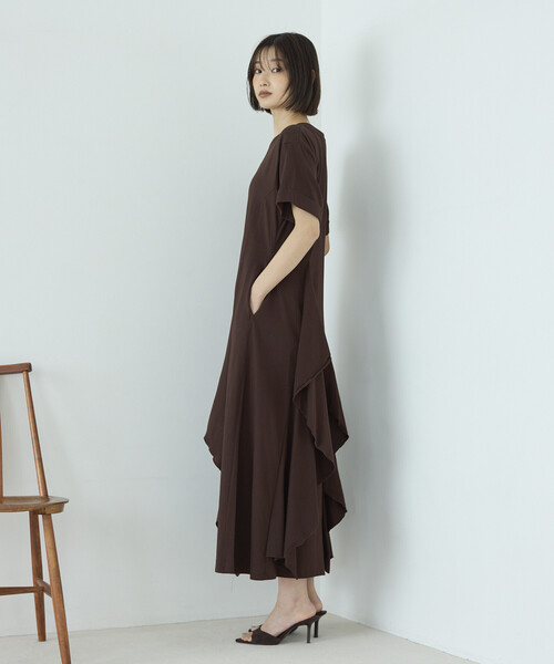 Firsthand(ファーストハンド)の「Firsthand/ファーストハンド オーガニックコットン ドレープフレア ワンピース(ワンピース・レディース・ブラック/チャコールグレー/ブラウン・FREE)」の19枚目の写真