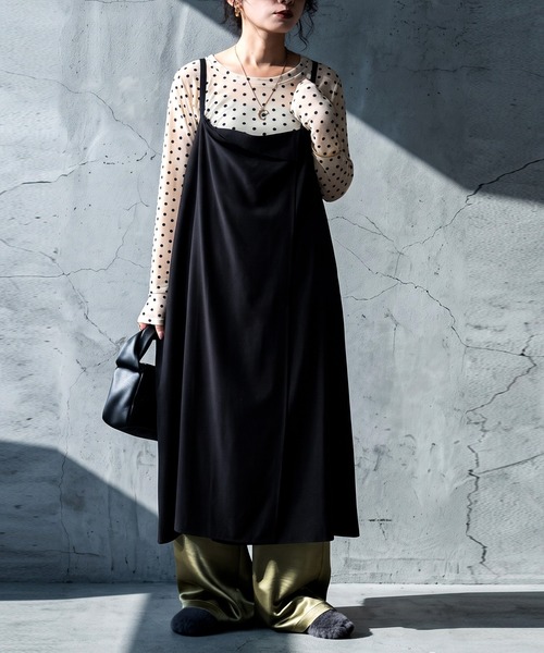 antiqua(アンティカ)の「2WAY サロペット ワンピース スカート(サロペット/オーバーオール・レディース・ブラック・ONESIZE)」の3枚目の写真