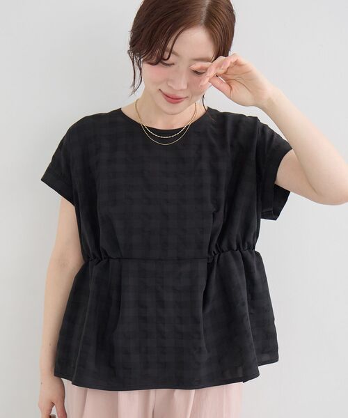 le.coeur blanc(ルクールブラン)の「ギンガムウエストギャザーブラウス(シャツ/ブラウス・レディース・ホワイト系その他/ブラック系その他/ブラウン系その他2・38)」の6枚目の写真
