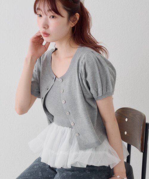 Kastane(カスタネ)の「【ドット&無地】バレリーナチュールSET(Tシャツ/カットソー・レディース・ブルー系その他/オフホワイト/ネイビー/グレー/ブラック/サックスブルー/アイボリー・FREE)」の4枚目の写真