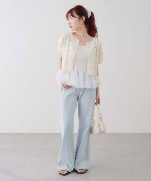 Kastane(カスタネ)の「【ドット&無地】バレリーナチュールSET(Tシャツ/カットソー・レディース・ブルー系その他/オフホワイト/ネイビー/グレー/ブラック/サックスブルー/アイボリー・FREE)」の9枚目の写真