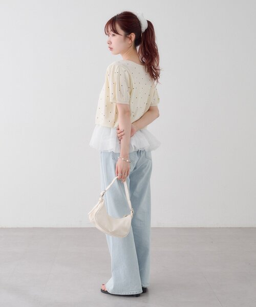 Kastane(カスタネ)の「【ドット&無地】バレリーナチュールSET(Tシャツ/カットソー・レディース・ブルー系その他/オフホワイト/ネイビー/グレー/ブラック/サックスブルー/アイボリー・FREE)」の10枚目の写真