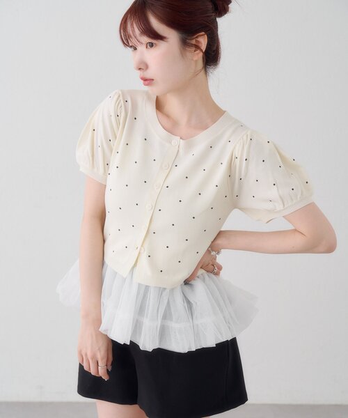 Kastane(カスタネ)の「【ドット&無地】バレリーナチュールSET(Tシャツ/カットソー・レディース・ブルー系その他/オフホワイト/ネイビー/グレー/ブラック/サックスブルー/アイボリー・FREE)」の11枚目の写真