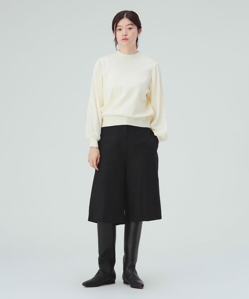 BEAMS HEART(ビームスハート)の「袖 消しプリーツ ニット プルオーバー(ニット/セーター・レディース・オフホワイト/ブラック/レッド系その他4/オリーブ・FREE)」の19枚目の写真