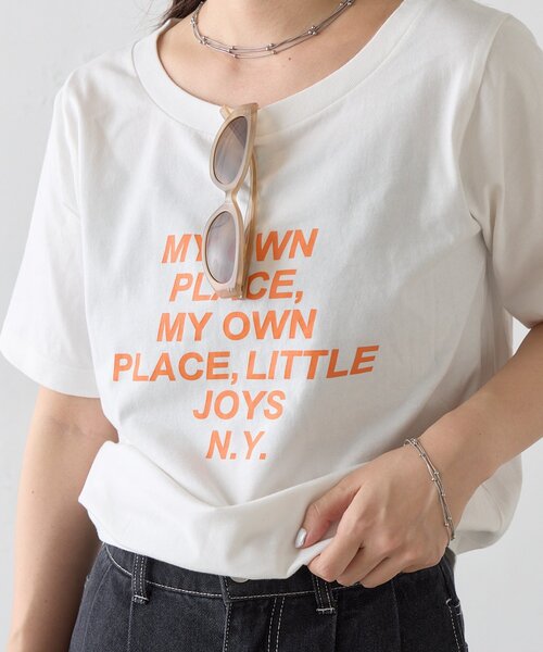 Kastane(カスタネ)の「【一部店舗限定】B スロープロゴTEE(Tシャツ/カットソー・レディース・イエロー/ネイビー/ホワイト・FREE)」の6枚目の写真