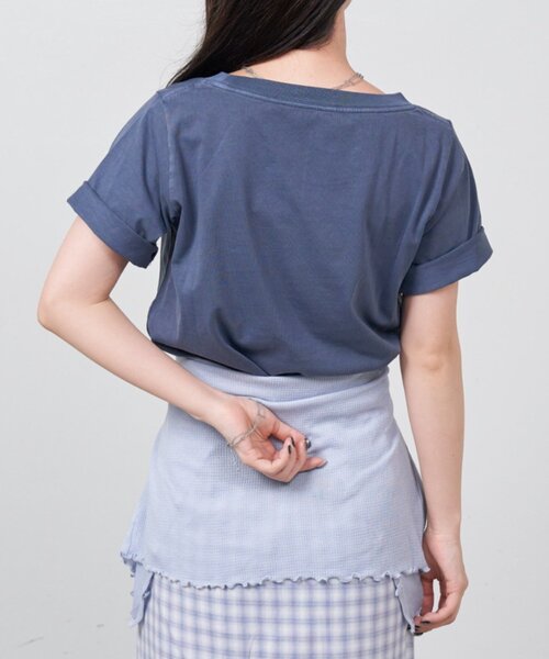 Kastane(カスタネ)の「【一部店舗限定】B スロープロゴTEE(Tシャツ/カットソー・レディース・イエロー/ネイビー/ホワイト・FREE)」の14枚目の写真