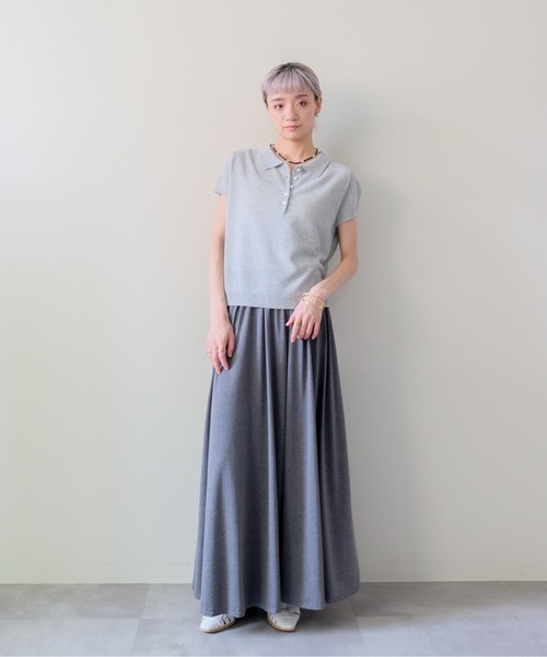 DOLLUPOOPS(ドールアップウップス)の「Summer Knit Polo Top(サマーニットポロトップス)(ポロシャツ・レディース・ネイビー/グレー/イエロー・FREE)」の7枚目の写真
