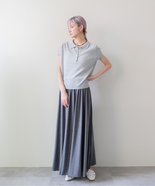 DOLLUPOOPS(ドールアップウップス)の「Summer Knit Polo Top(サマーニットポロトップス)(ポロシャツ・レディース・ネイビー/グレー/イエロー・FREE)」の8枚目の写真