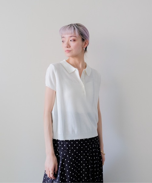 DOLLUPOOPS(ドールアップウップス)の「Summer Knit Polo Top(サマーニットポロトップス)(ポロシャツ・レディース・ネイビー/グレー/イエロー・FREE)」の19枚目の写真