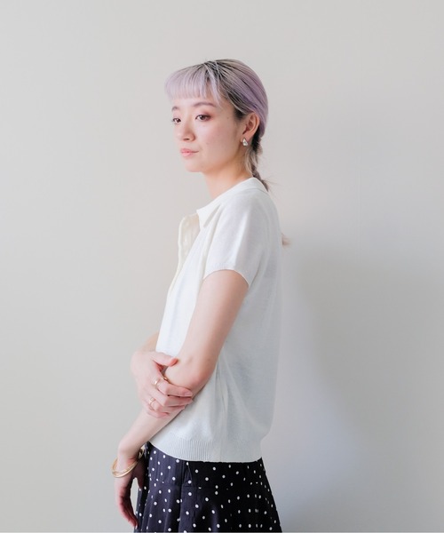 DOLLUPOOPS(ドールアップウップス)の「Summer Knit Polo Top(サマーニットポロトップス)(ポロシャツ・レディース・ネイビー/グレー/イエロー・FREE)」の21枚目の写真