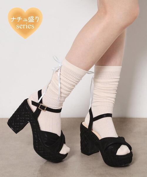 ESPERANZA(エスペランサ)の「【ナチュ盛り/約10cm】ナチュ盛りツイストサンダル(サンダル・レディース・ホワイト/ブラック/ピンク系・L/M/S)」の4枚目の写真