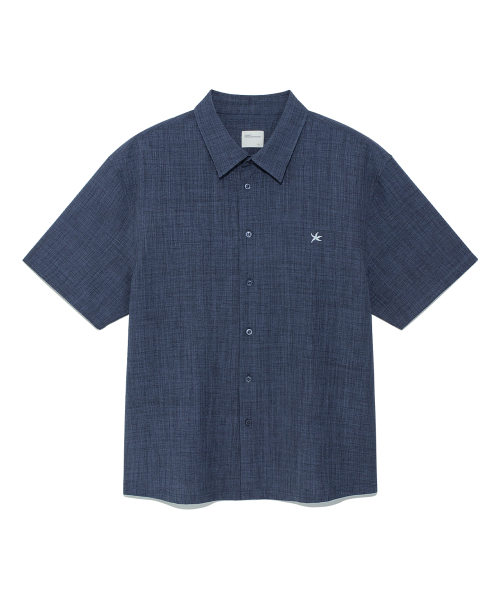 THECOLDESTMOMENT(ザコールデストモーメント)の「TCM mini logo textured half shirt (navy)(シャツ/ブラウス・レディース・その他・MEDIUM/LARGE)」の2枚目の写真