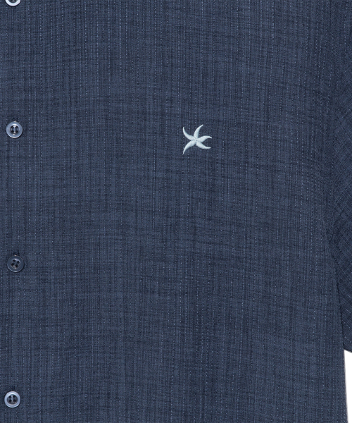 THECOLDESTMOMENT(ザコールデストモーメント)の「TCM mini logo textured half shirt (navy)(シャツ/ブラウス・レディース・その他・MEDIUM/LARGE)」の5枚目の写真