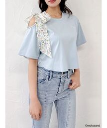 【mofusandコラボ】リボンショルダーロゴTシャツ