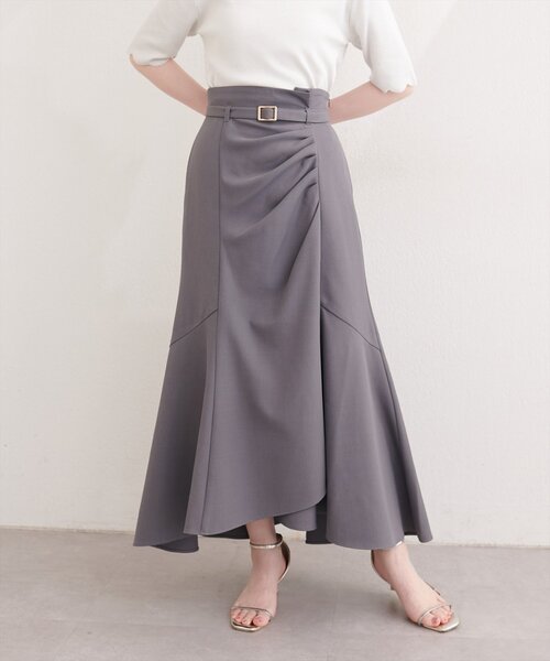 natural couture(ナチュラルクチュール)の「〈mizukoto〉ドレープデザインマーメイドスカート(スカート・レディース・ベージュ/オフホワイト/チャコールグレー・SMALL/FREE)」の8枚目の写真