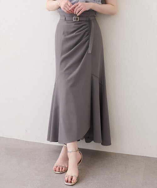 natural couture(ナチュラルクチュール)の「〈mizukoto〉ドレープデザインマーメイドスカート(スカート・レディース・ベージュ/オフホワイト/チャコールグレー・SMALL/FREE)」の10枚目の写真