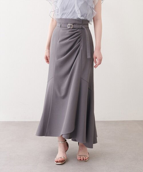 natural couture(ナチュラルクチュール)の「〈mizukoto〉ドレープデザインマーメイドスカート(スカート・レディース・ベージュ/オフホワイト/チャコールグレー・SMALL/FREE)」の12枚目の写真
