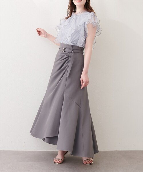 natural couture(ナチュラルクチュール)の「〈mizukoto〉ドレープデザインマーメイドスカート(スカート・レディース・ベージュ/オフホワイト/チャコールグレー・SMALL/FREE)」の13枚目の写真