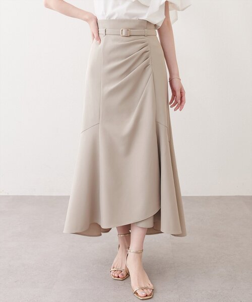 natural couture(ナチュラルクチュール)の「〈mizukoto〉ドレープデザインマーメイドスカート(スカート・レディース・ベージュ/オフホワイト/チャコールグレー・SMALL/FREE)」の14枚目の写真
