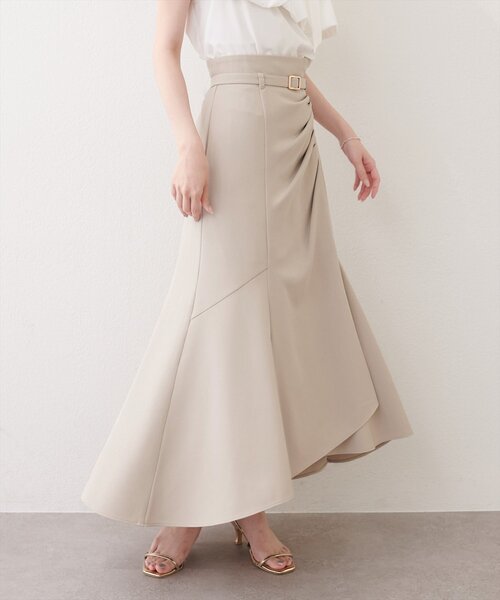 natural couture(ナチュラルクチュール)の「〈mizukoto〉ドレープデザインマーメイドスカート(スカート・レディース・ベージュ/オフホワイト/チャコールグレー・SMALL/FREE)」の15枚目の写真